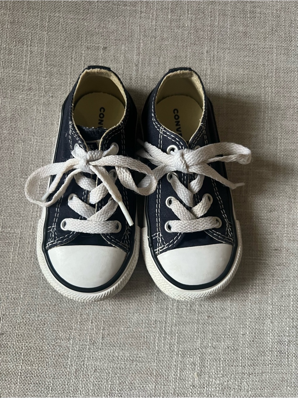 Converse Navy Low-Top Sneakers, boys/kids 7, Y2K streetwear canvas casual lace